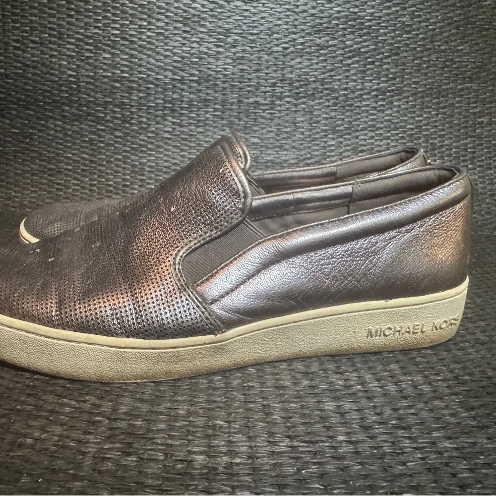 Michael Kors Black Leather Loafers Slip-On Flats
